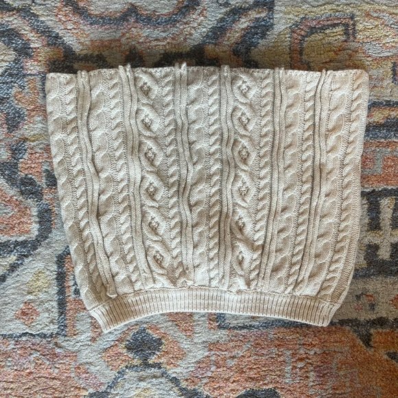 NWOT - Danielle Guizio Mini Skirt - Cream Wool Cable Knit 50% Wool - Small - Picture 5 of 5